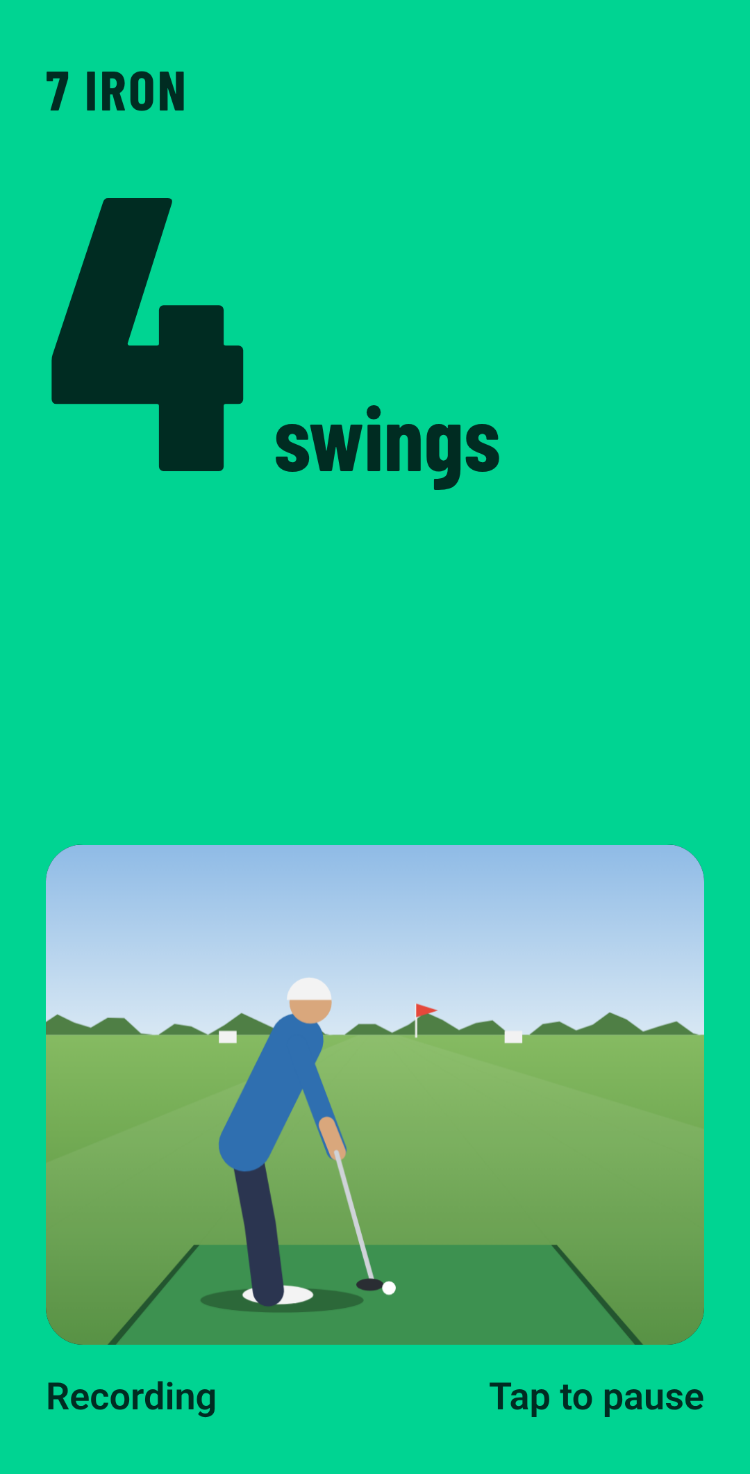 Range mode while you hit: the swings counted so far, readable from the bay